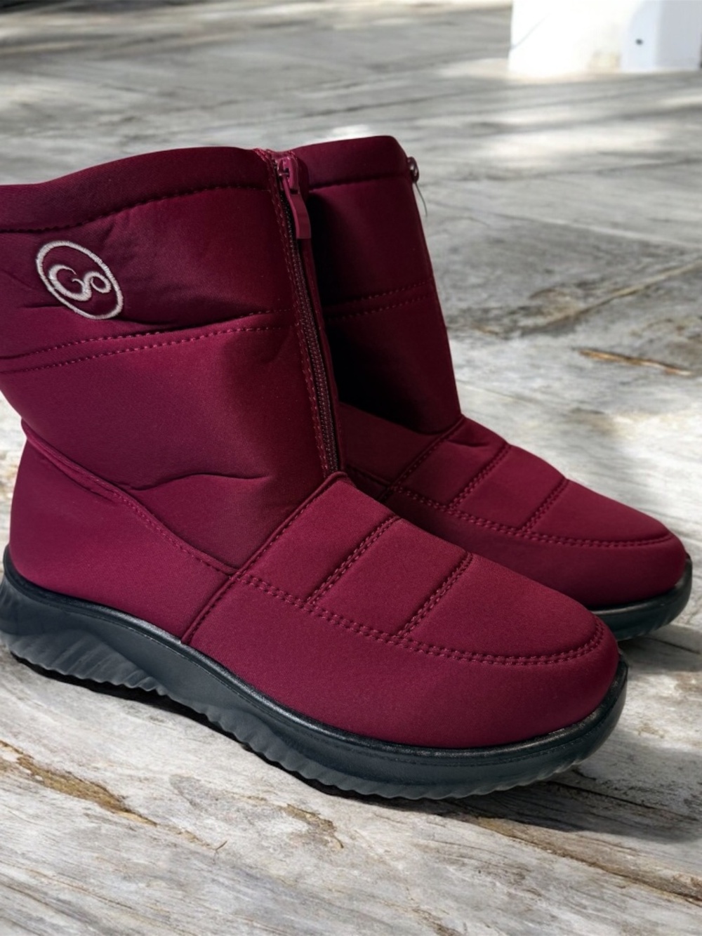 Ecetana Women’s Winter Snow Boots Burgundy Size 245 US 7.5-8